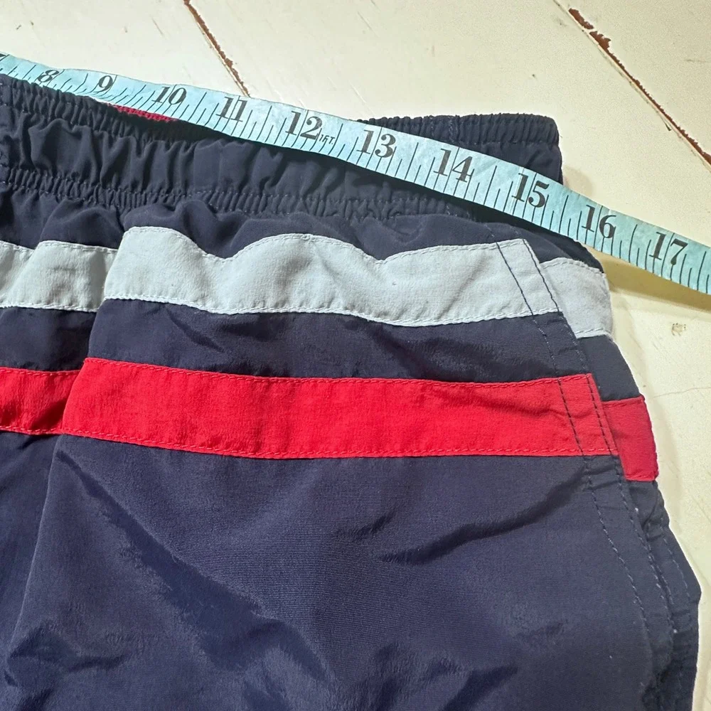 L.L. Bean Cargo Swim Trunks Quick Dry Striped Nylon Lined Shorts Men L 011G2 USA